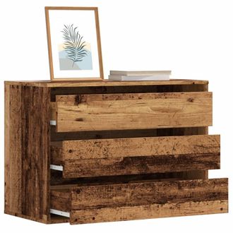 Berkfield Home Corner Chest of Drawers Old Wood 80x41x58 cm Engineered Wood in Brown | Size: 80 x 41 x 58 cm