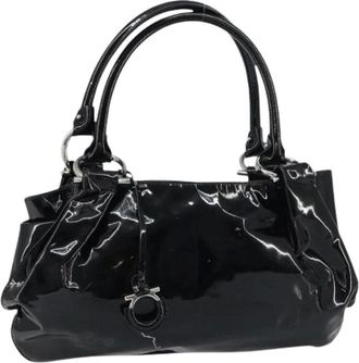 Ferragamo Pre-owned Handbags, female, Black, Size: ONE SIZE Pre-owned Leather Shoulder Bag