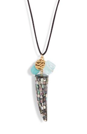 Nest Abalone Tusk Cord Pendant Necklace in Multi at Nordstrom