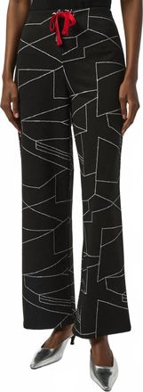 Joseph Ribkoff Abstract Print Pant In Black