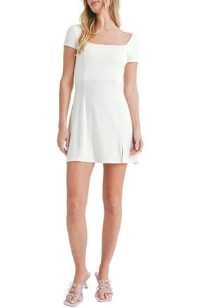 All in Favor Square Neck Minidress in Off White at Nordstrom, Size Medium