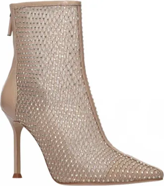 Lola Cruz Womens Gilda Mesh Bootie In Nude