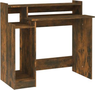 vidaXL Vidaxl - Escritorio Con Led Madera Ingenier&iacute;a Roble Ahumado 97x45x90 Cm