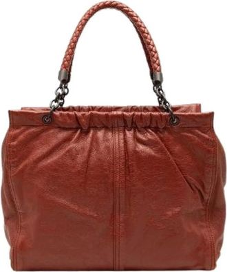 Bottega Veneta Pre-owned Handbags, female, Brown, Size: ONE SIZE Pre-owned Intrecciato Leather Shoulder Bag