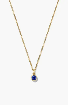 Mejuri Sia Birthstone Pendant Necklace in Lab Grown Blue Sapphire by MEJURI at Nordstrom