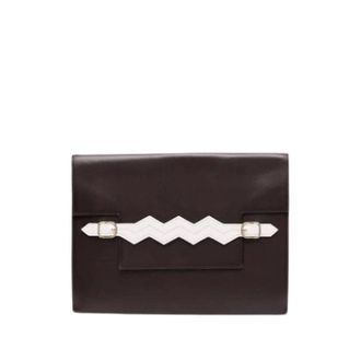 Herm&egrave;s Pre-owned Flat Bag - Dames - Pre-owned - Bruin - Maat: ONE Size Leer