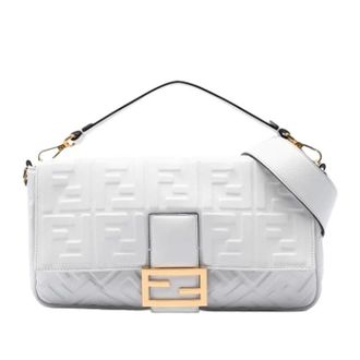 Fendi Pre-owned Baguette Satchel - Dames - Pre-owned - Wit - Maat: ONE Size Leer