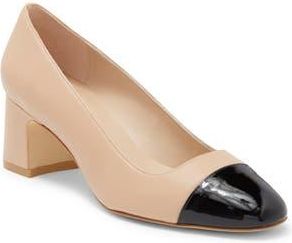 Stuart Weitzman Milla Pump in Golden Beige/Black at Nordstrom Rack, Size 10.5