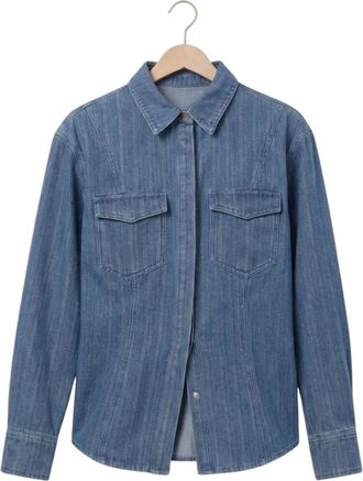 Omoda X Moderosa - Halo Blouse - Dames - Spijkeroverhemden - Blauw - S - Denim - Overhemden