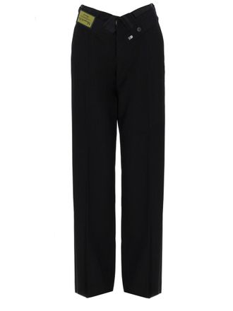 Maison Margiela Neutrals Cross-Over Waistband Straight-Leg Pants