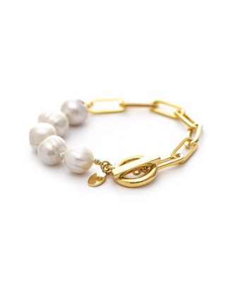 Rivka Friedman 18K Plated 12Mm Pearl Bracelet