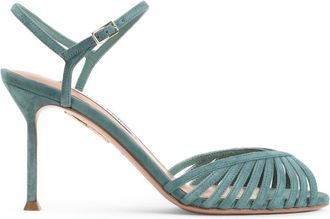Aquazzura Teal Ankle Strap Heels