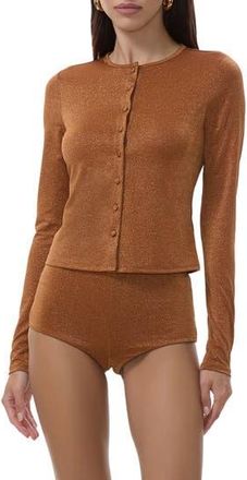AFRM Linda Metallic Cardigan in Bronze at Nordstrom Rack, Size X-Small