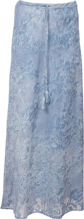 Ermanno Scervino Rokken, Dames, Blauw, S, Polyester, Longuette Satine Rok