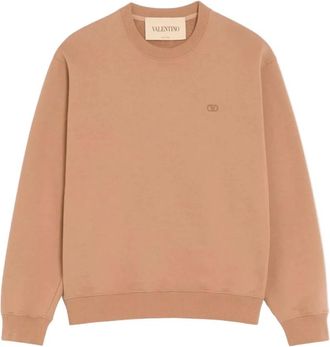 Valentino Hoodies & sweatvesten, Heren, Beige, L, Katoen, VLogo Signature Sweater