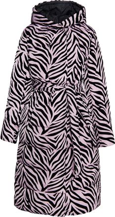 Faina Lange gewatteerde jas Dames Mauve zebra