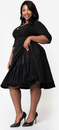 Unique Vintage Plus Size Ruffled Petticoat Crinoline in Black at Nordstrom