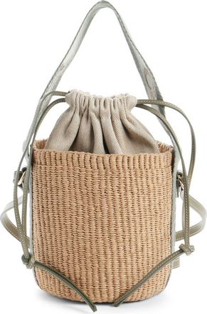 Chlo&eacute; Small Woody Basket Bucket Bag in Aloe Green at Nordstrom