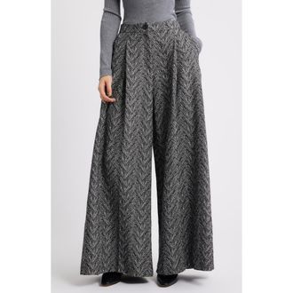 BOSS Tetosa Pants in Monochrome Herringbone at Nordstrom Rack, Size 14