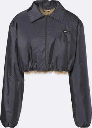 Miu Miu Cropped shearling-lined blouson jacket