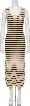 Z Supply Gisele Stripe Midi Dress In Sandshell