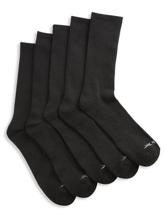 Reebok Big & Tall Vector 5-pk Crew Socks in Black at Nordstrom, Size 13Big