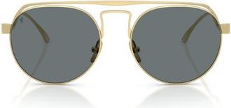 Ferrari 55mm Oval Sunglasses in Matte Gold /Blue at Nordstrom