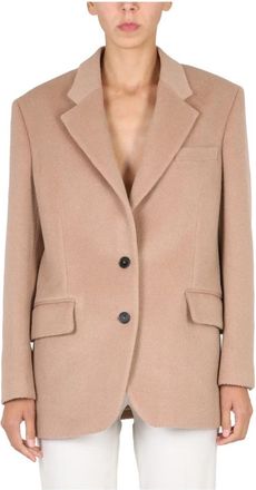 Stella McCartney 2 Button Oversized Blazer - Dames - Blazers - Beige - XS - Leer - Jassen