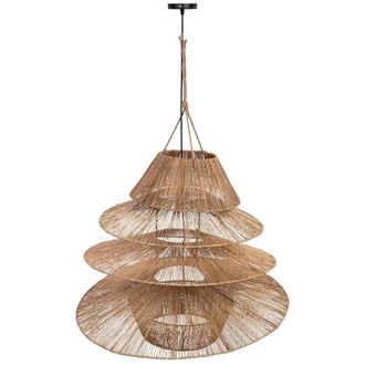 Wanderlust Deco L&aacute;mpara techo de ratan marr&oacute;n d80x68h cm