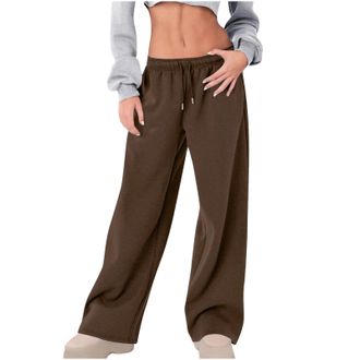 Generic Palazzo Sweatpants for Womens UK 2025 Casual Drawstring Wide Leg Pants Loose Fit Casual Trousers with Pockets High Waisted Straight Legs Joggers Workp