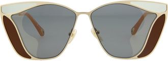 Chlo&eacute; Novelty 59mm Cat Eye Sunglasses in Gold Gold Grey at Nordstrom Rack