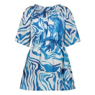 Alberta Ferretti Mini Dress with Graphic Pattern - female - Alberta Ferretti - Short Dresses - Multicolor - XS - Dresses