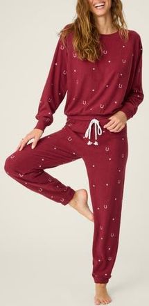 PJ Salvage Hold Your Horses Fleece Pajamas in Port at Nordstrom Rack, Size Large