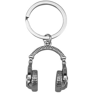 Roar Headphone Design Keyring with Rotating Ear Cups - Stylish Pendant for Music Fans - Perfect for Keys, Bags and Backpacks, silver, One Size