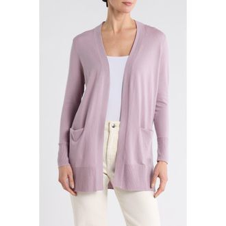 Nordstrom Open Front Cardigan in Purple Fog at Nordstrom, Size Small