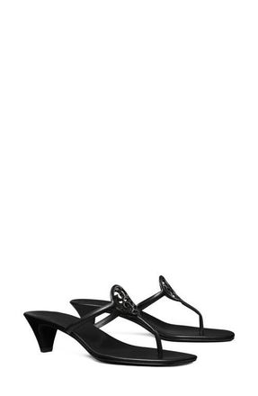 Tory Burch Miller Capri Thong Kitten Heel Sandal in Perfect Black /Perfect Black at Nordstrom, Size 10.5