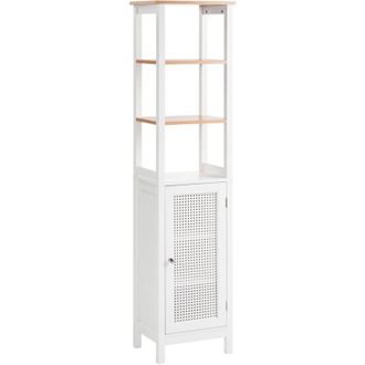Beliani Beliani - Tall Bathroom Cabinet 30 x 160 cm Bathroom Storage with Shelves mdf White Alamos