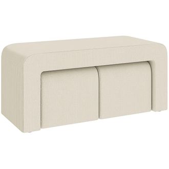 HOMCOM Bancos zapateros 104x44x48 cm crema