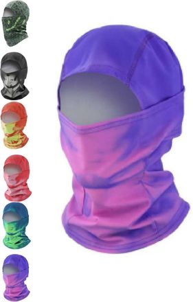 Generic Heat Reactive Balaclava, Unisex Winter Heated Face Mask Men, Ski Mask Winter Full Face Wrap Motorcycle for Skiing Hiking (Purple to Pink)