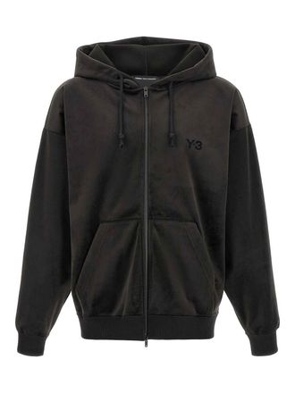 Yohji Yamamoto velvet sip hd sweatshirt