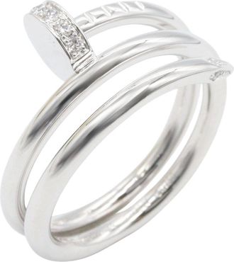 Cartier Silver Clear White Gold (18K) Band Ring (Pre-Owned)