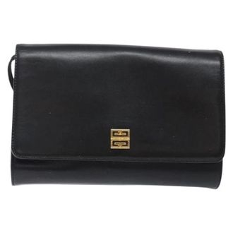 Givenchy Tweedehands leren schoudertassen - Dames - Pre-owned - Zwart - Maat: ONE Size Leer