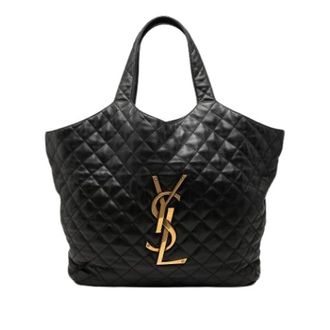 Saint Laurent Pre-owned Icare Shopping Tote - Dames - Pre-owned - Zwart - Maat: ONE Size Leer