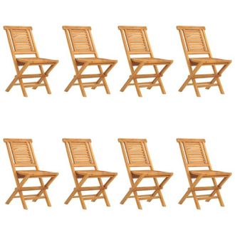 vidaXL Sillas De Jard&iacute;n Plegables 8 Uds Madera Maciza Teca 47x63x90 Cm Vidaxl