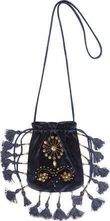 Maliparmi Clutch con decorazione - Blu