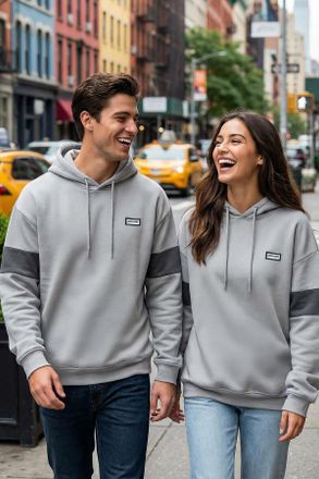 Trendyol MAN Heren Grijs Colorblock Lang Oversized Sweatshirts