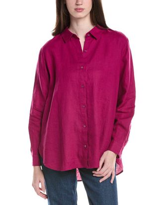 Eileen Fisher Classic Collar Linen Long Shirt