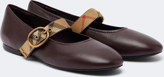 Burberry Burberry Check leather Mary Jane flats