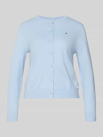 Tommy Hilfiger Regular Fit Strickjacke aus Baumwoll-Mix in Hellblau, Gr&ouml;&szlig;e XXL