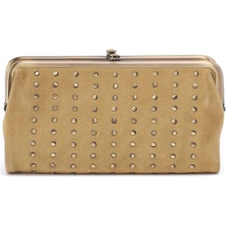 Hobo Lauren Leather Double Frame Clutch in Twilight Fern at Nordstrom